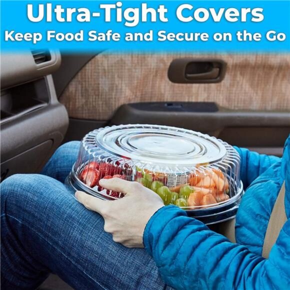 Grub Heavy Duty, Recyclable 12 in. Serving Tray and Lid 3pk. Large, Black - Picture 13 of 16